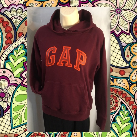 💥SALE💥 GAP* Size XS. Burgundy 100% cotton hoodie - Picture 9 of 9